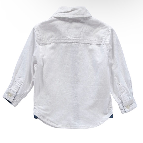 2pc Tommy Hilfiger long sleeve button-up shirt with navy blue pants for baby boy - Picture 5 of 15